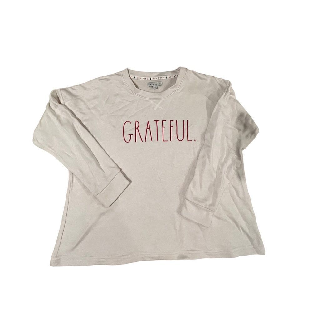 Rae Dunn long sleeved jersey lined sweatshirt women’s medium